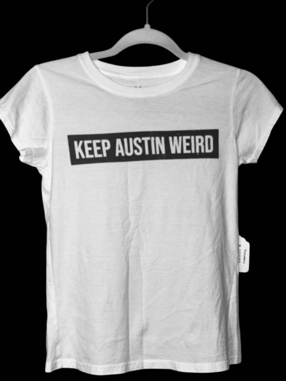 TEEGRAMS for Recycled Karma “KEEP AUSTIN WEIRD” 100% Cotton Fitted Graphic T NEW